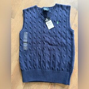 NWT Boys Polo by Ralph Lauren Boys V-Neck Sweater Vest in Navy - size 7